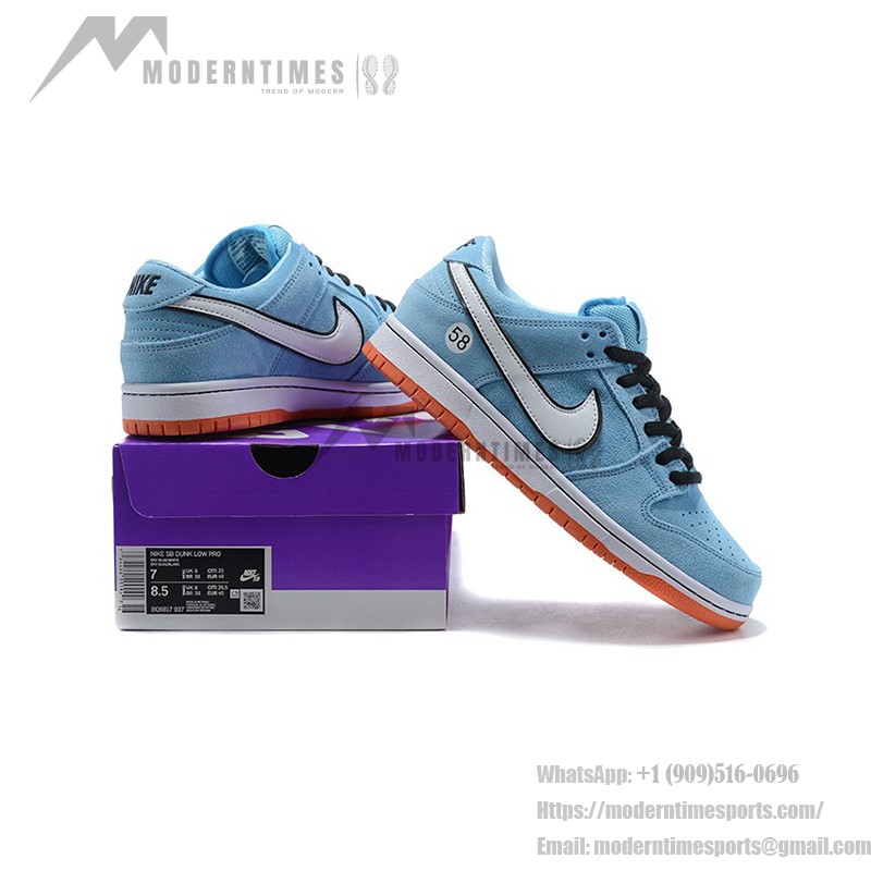 Nike SB Dunk Low "Gulf" Skate Shoes BQ6817-401 - Iconic Gulf Racing Colorway