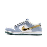 Nike SB Dunk Low "Sean Cliver" DJ2519-400 Skate Shoes - Blue White Gold Metallic