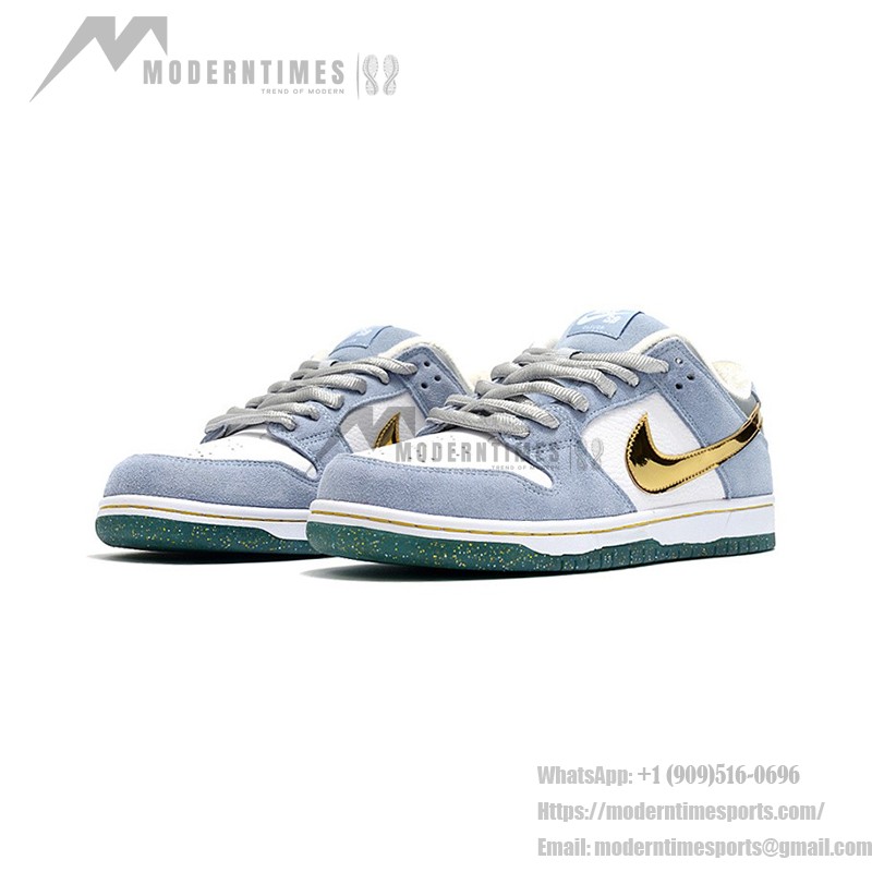 Nike SB Dunk Low "Sean Cliver" DJ2519-400 Skate-Schuhe - Blau Weiß Gold Metallic