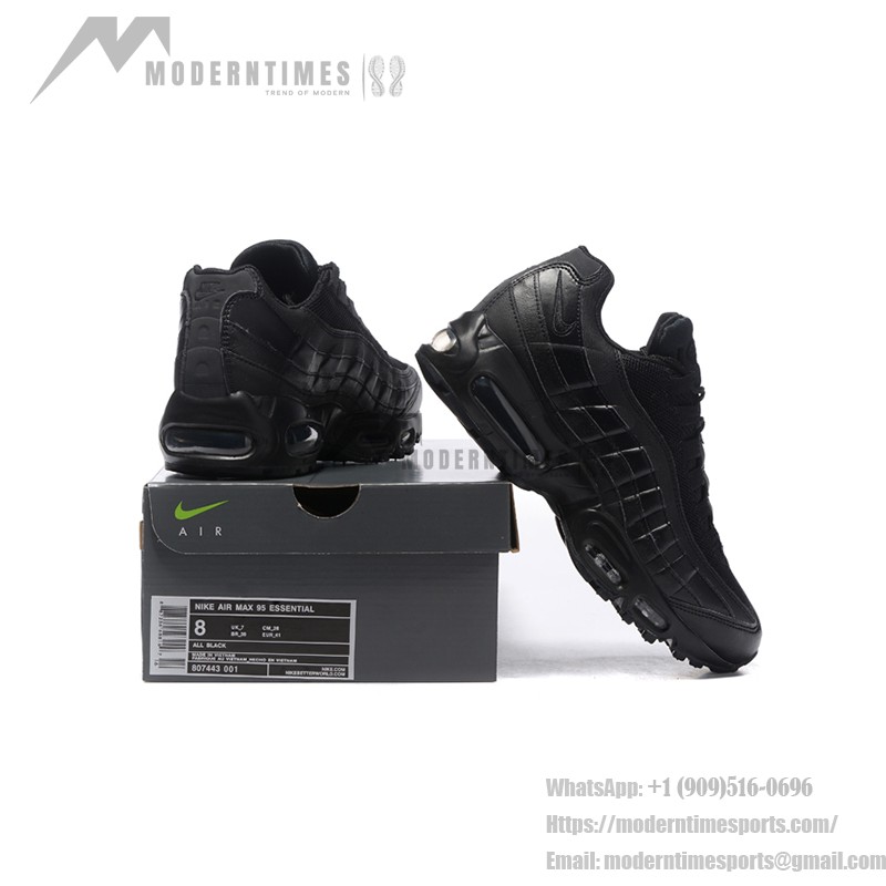 Nike Air Max 95 Triple Black 807443-001 All-Black Classic Sneakers