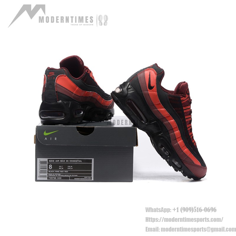 Nike Air Max 95 Essential 749766-600 レッド＆ブラック スニーカー 側面図