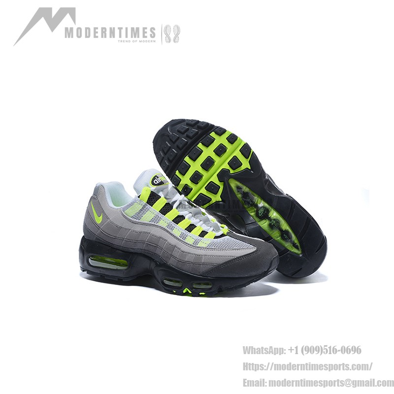 Nike Air Max 95 Essential 554970-071 in Gray and Neon Green