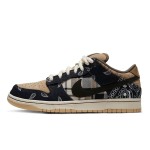 Nike x Travis Scott Dunk Low Premium QS 'Cactus Jack' CT5053-001 - Cowboy-Inspired Sneakers in Black, Brown, and Blue