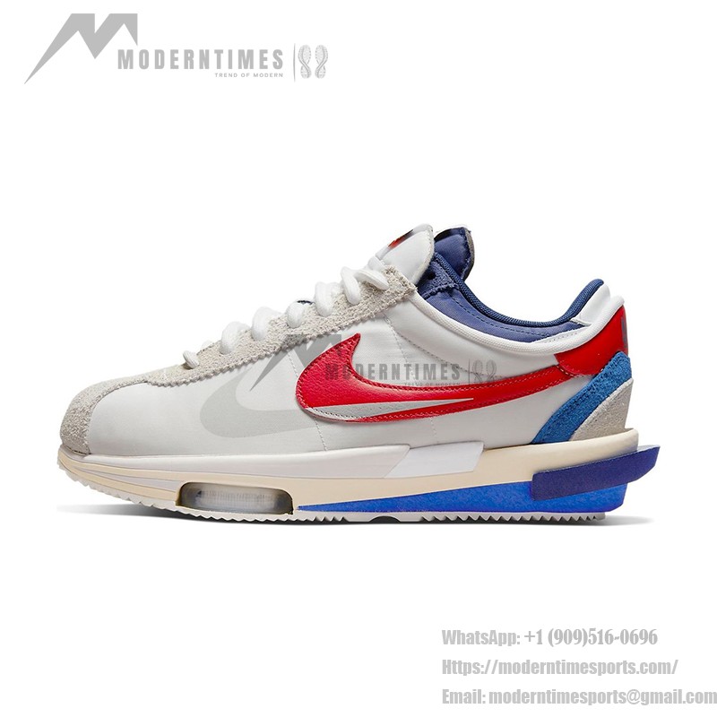 Nike x sacai Zoom Cortez SP OG DQ0581-100 - Modern Red, White, and Blue Sneakers with Zoom Cushioning