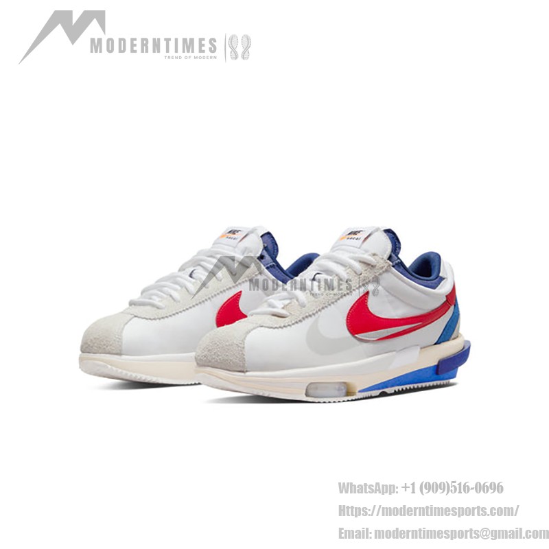 Nike x sacai Zoom Cortez SP OG DQ0581-100 - Modern Red, White, and Blue Sneakers with Zoom Cushioning