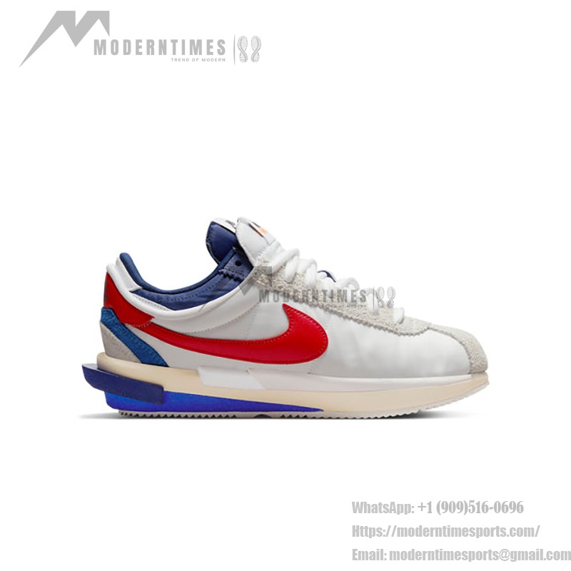 Nike x sacai Zoom Cortez SP OG DQ0581-100 - Modern Red, White, and Blue Sneakers with Zoom Cushioning