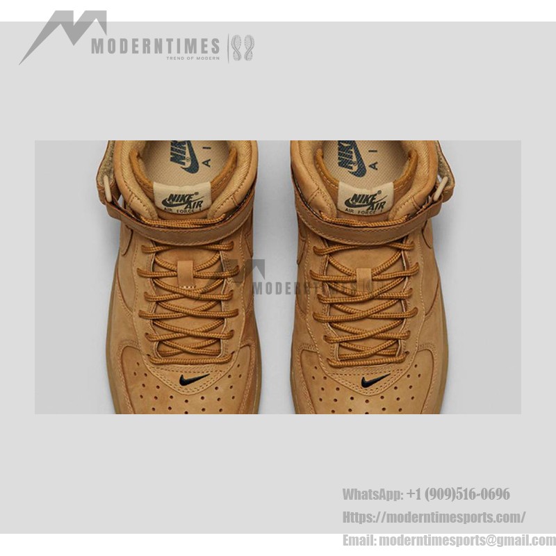 Nike Air Force 1 Mid 'Flax' 715889-200 - Wheat Suede Mid-Top Sneakers for Fall and Winter