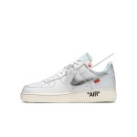 OFF-WHITE x Nike Air Force 1 Low 'AF100' AO4297-100 - White Sneakers with Metallic Silver Swoosh