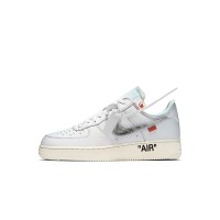 OFF-WHITE x Nike Air Force 1 Low 'AF100' AO4297-100 - Dekonstruierte Silber Swoosh Kollaboration Low-Top-Sneaker