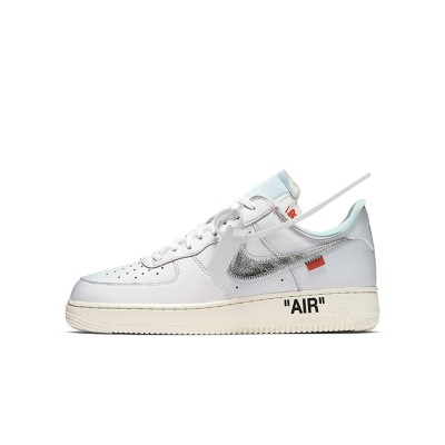 OFF-WHITE x Nike Air Force 1 Low 'AF100' AO4297-100 - Deconstructed Silver Swoosh Collaboration Low-Top Sneakers