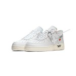 OFF-WHITE x Nike Air Force 1 Low 'AF100' AO4297-100 - White Sneakers with Metallic Silver Swoosh