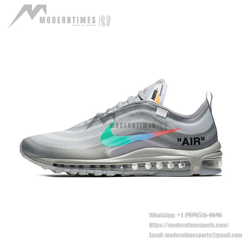 Nike x Off-White Air Max 97 AJ4585-012 Transparent Design with Multi-Color Swoosh