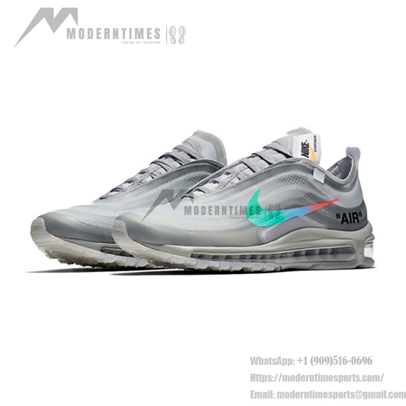 Nike x Off-White Air Max 97 AJ4585-012 Transparent Design with Multi-Color Swoosh