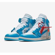 Off-White x Air Jordan 1 레트로 하이 "UNC" 파우더 블루 AQ0818-148 - 버질 아블로 한정판 협업