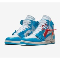 Off-White x Air Jordan 1 레트로 하이 "UNC" 파우더 블루 AQ0818-148 - 버질 아블로 한정판 협업