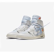 Off-White x Air Jordan 1 화이트 "The Ten" AQ0818-100 - 버질 아블로의 리미티드 에디션 해체 디자인 스니커즈