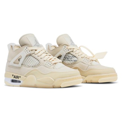 Off-White x Air Jordan 4 "Sail" CV9388-100 - Exclusive Women's Sneaker in Elegant Neutral Tones