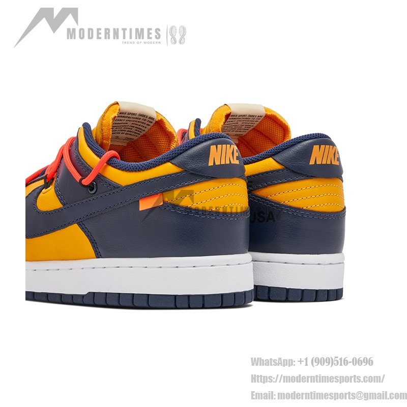 Off-White x Nike Dunk Low 'University Gold' CT0856-700 - Collaboration Sneakers in Gold and Navy