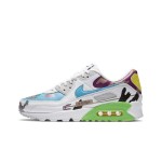 Ruohan Wang x Nike Air Max 90 Flyleather CZ3992-900 with colorful abstract patterns and green accents