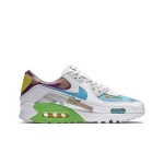 Ruohan Wang x Nike Air Max 90 Flyleather CZ3992-900 with colorful abstract patterns and green accents