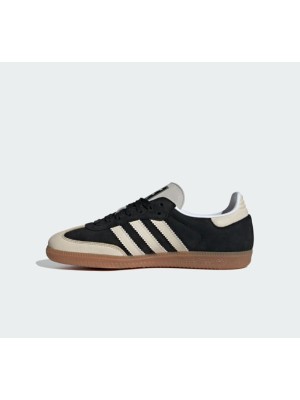 Adidas Samba OG IE5836 – Stylische Schwarze und Beigefarbene Sneaker mit Gummisohle für Retro Streetstyle