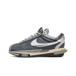 Sacai x Nike Cortez 4.0 Iron Grey DQ0581-001 - Modern grey sneakers with layered design and Zoom Air cushioning