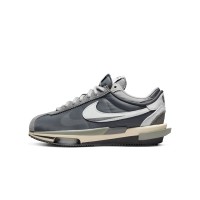 Sacai x Nike Cortez 4.0 Iron Grey DQ0581-001 - Modern Grey Sneakers with Unique Layered Design and Zoom Air Technology