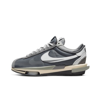 Sacai x Nike Cortez 4.0 Iron Grey DQ0581-001 - Modern Grey Sneakers with Unique Layered Design and Zoom Air Technology