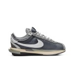 Sacai x Nike Cortez 4.0 Iron Grey DQ0581-001 - Modern grey sneakers with layered design and Zoom Air cushioning