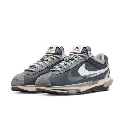 Sacai x Nike Cortez 4.0 Iron Grey DQ0581-001 - Modern Grey Sneakers with Unique Layered Design and Zoom Air Technology