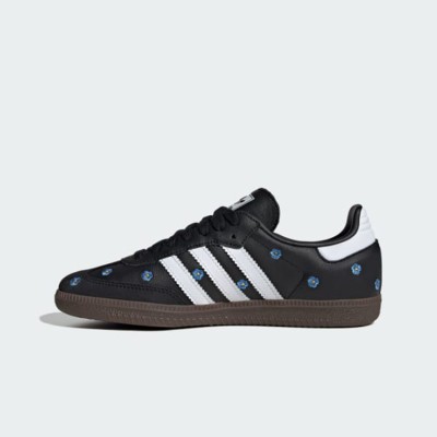 Adidas Samba OG IF4397 - Schwarze Retro-Sneaker mit Blauer Blumenstickerei | Stilvolle & Bequeme Alltagsschuhe