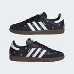 Adidas Samba OG IF4397 Black Retro Sneakers with Blue Floral Embroidery