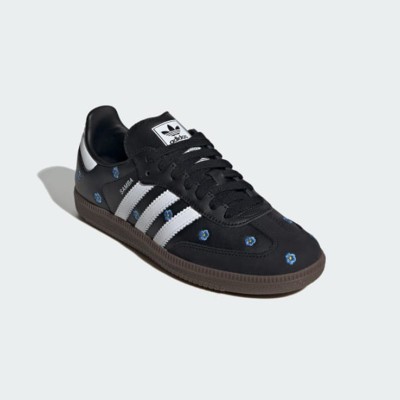 Adidas Samba OG IF4397 - Black Retro Sneakers with Blue Floral Embroidery | Stylish & Comfortable Everyday Shoes