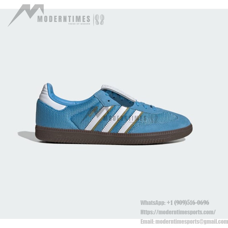 Adidas Samba OG IE9170 Bright Blue Retro Sneakers with White Stripes