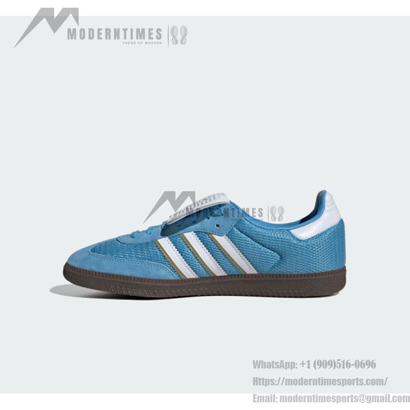 Adidas Samba OG IE9170 Blaue Retro-Sneaker mit Weißen Streifen