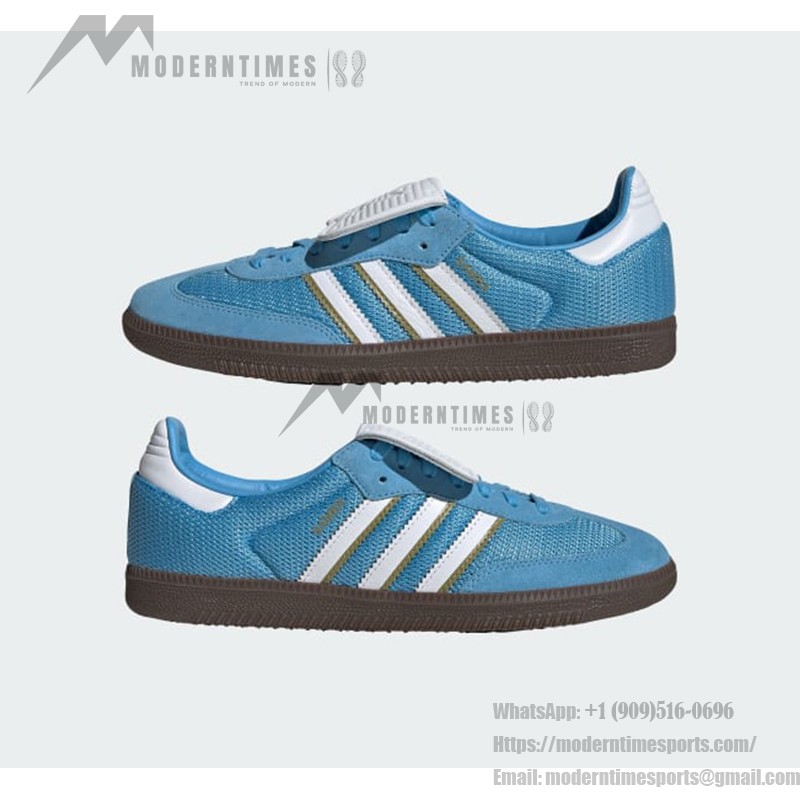 Adidas Samba OG IE9170 Blaue Retro-Sneaker mit Weißen Streifen