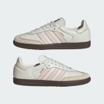 Adidas Samba OG IH2751 White Retro Sneakers with Soft Pink Stripes