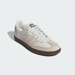 Adidas Samba OG IH2751 White Retro Sneakers with Soft Pink Stripes