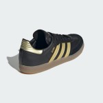 Adidas Samba OG IH8159 black and gold sneakers with gum sole, Messi-inspired