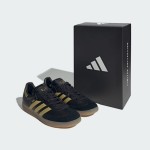 Adidas Samba OG IH8159 black and gold sneakers with gum sole, Messi-inspired