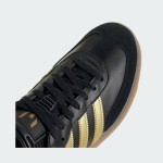 Adidas Samba OG IH8159 black and gold sneakers with gum sole, Messi-inspired