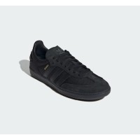 Adidas Samba OG JI4647 – Elegante Schwarze Wildleder-Sneaker mit Goldenen Akzenten für einen anspruchsvollen Stil