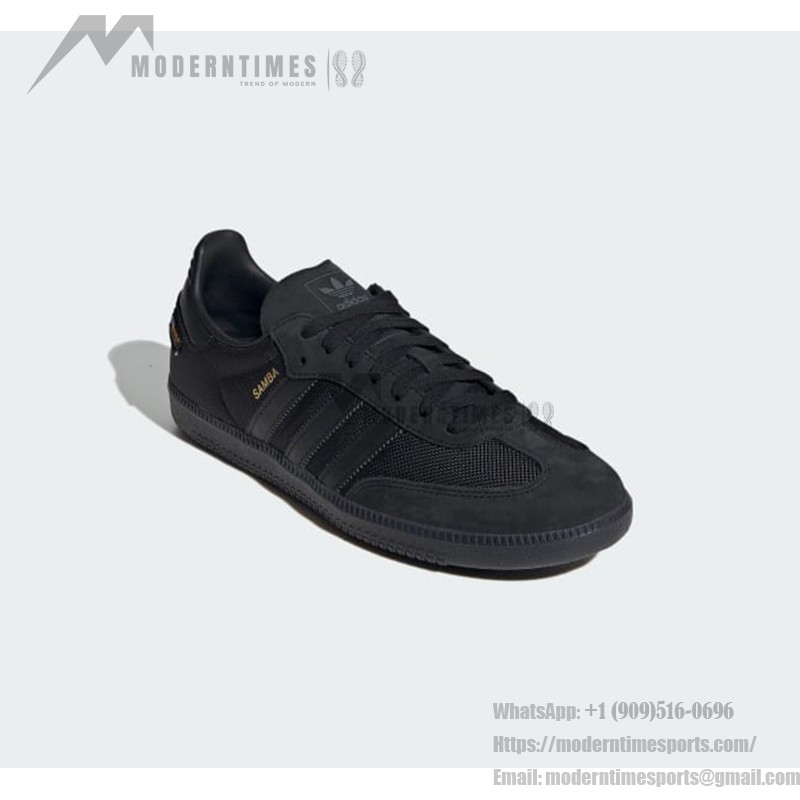 Adidas Samba OG JI4647 schwarze Wildleder-Sneaker mit goldenen Details