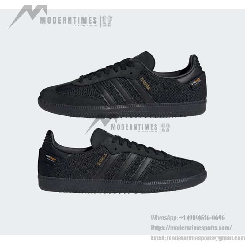 Adidas Samba OG JI4647 black suede sneakers with gold detailing