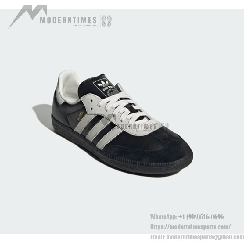 Adidas Samba OG JP5282 schwarze Wildleder-Sneakers mit silbernen Streifen