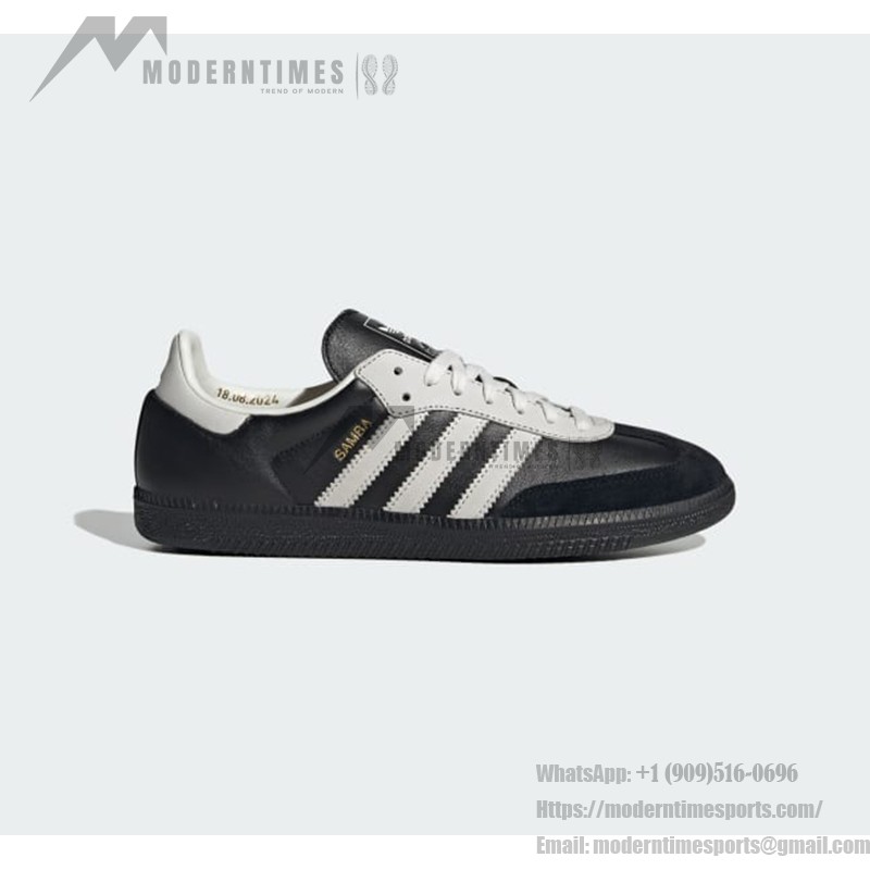 Adidas Samba OG JP5282 schwarze Wildleder-Sneakers mit silbernen Streifen