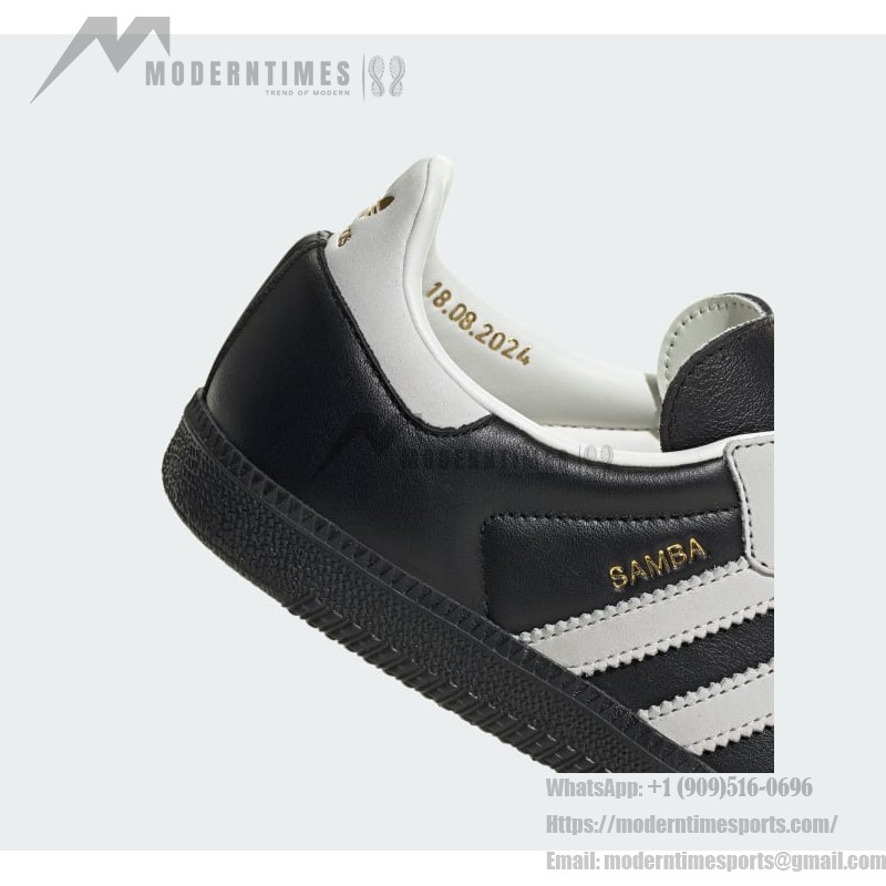 Adidas Samba OG JP5282 schwarze Wildleder-Sneakers mit silbernen Streifen