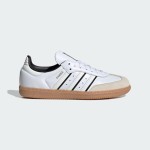 Adidas Samba OG IH5585 kids' white leather sneakers with black stripes and gum sole