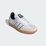 Adidas Samba OG IH5585 kids' white leather sneakers with black stripes and gum sole