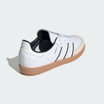 Adidas Samba OG IH5585 kids' white leather sneakers with black stripes and gum sole